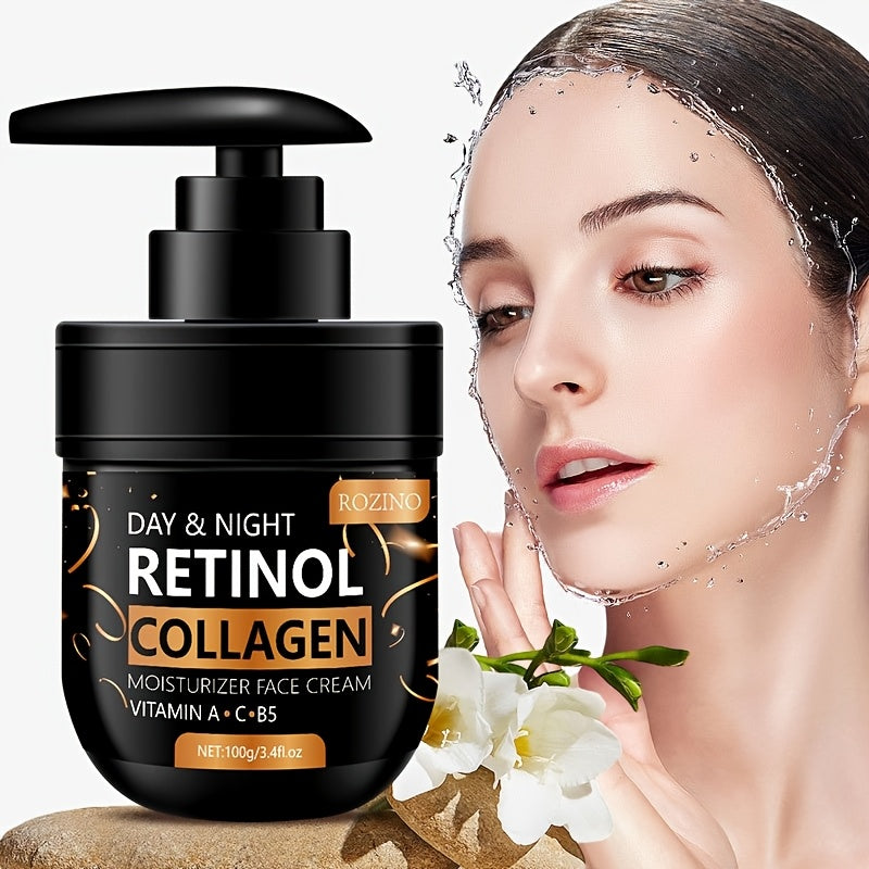 ROZINO Retinol Black Series Skincare 4pcs Set, Including Eye Cream, Face Cream, Neck Cream and Rich in Retinol Vitamin C, Moisturizing and Firming, Suitable for Face, Neck and Eye Area, Free from Fine Lines, Suitable for All
