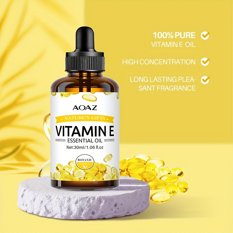 AOAZ Pure Vitamin E Essential Oil, 100ml - Hypoallergenic, Moisturizes & Smooths Skin, Hair, and Body, with Vitamins for Soft, Radiant Skin