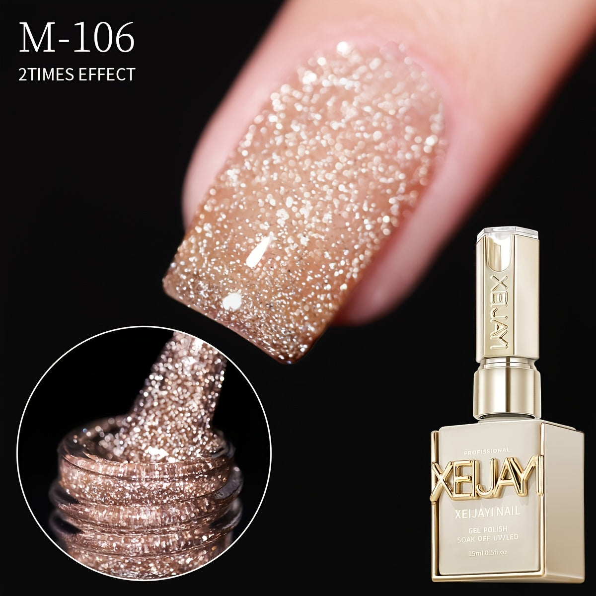XEIJAYI 5 Colors 15ml New Popular Nail Gel Semi Permanent Nail Art Soaking LED Nail Salon DIY Nail Salon Gel, Best for Christmas