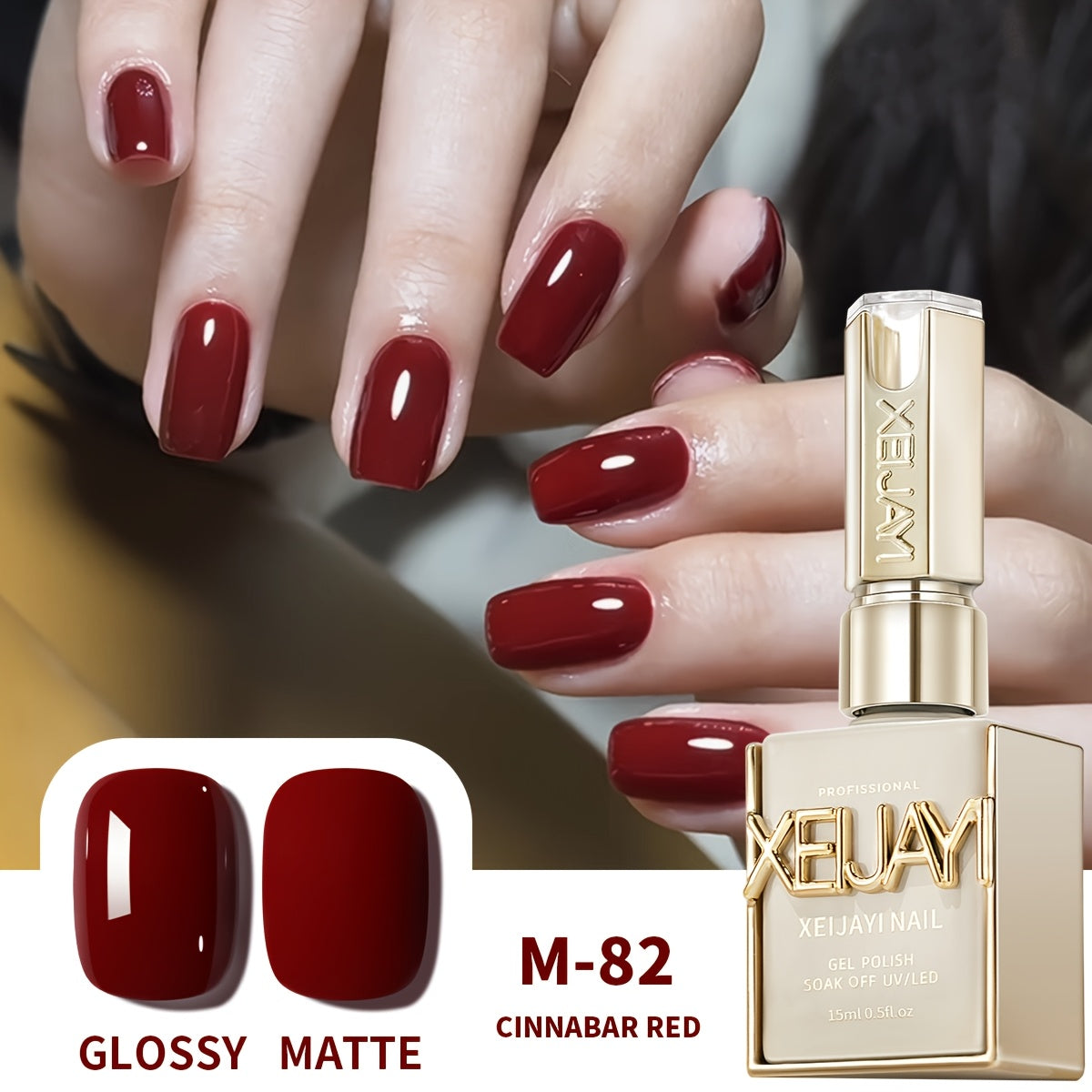 XEIJAYI Frame Bottle Ancola Red 6 Colors---New Gel Nail Polish in Ancola Red Shades, Ultra-Bright with High Saturation, Long-Lasting Shine That Is Gentle on Nails, an Essential for Home Salon Manicures And a Perfect Christmas