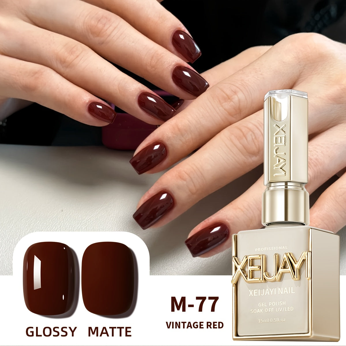 XEIJAYI Frame Bottle Ancola Red 6 Colors---New Gel Nail Polish in Ancola Red Shades, Ultra-Bright with High Saturation, Long-Lasting Shine That Is Gentle on Nails, an Essential for Home Salon Manicures And a Perfect Christmas