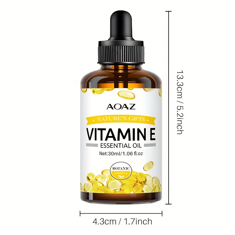 AOAZ Pure Vitamin E Essential Oil, 100ml - Hypoallergenic, Moisturizes & Smooths Skin, Hair, and Body, with Vitamins for Soft, Radiant Skin