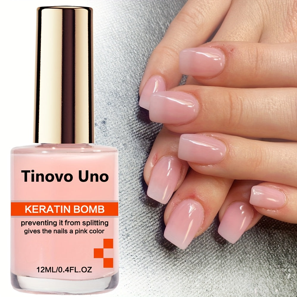 Pink Nail Polish Keratin Booster, Creates Naturally Healthy Pink Nails, Quick-Drying And Long-Lasting, Provides Shine And Protects Nails.