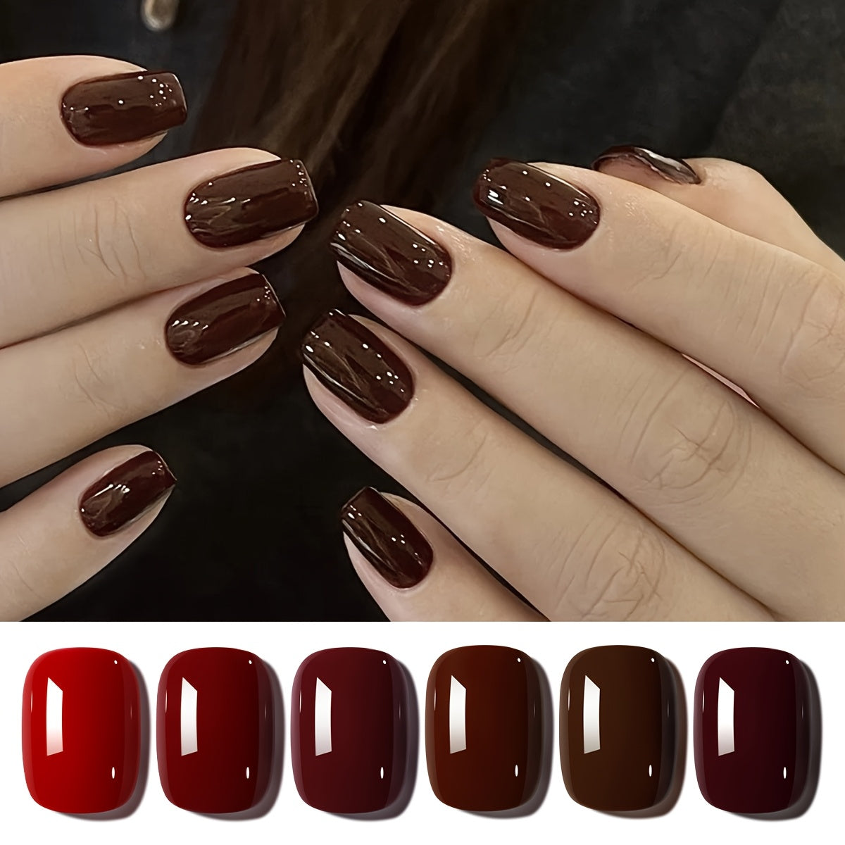 XEIJAYI Frame Bottle Ancola Red 6 Colors---New Gel Nail Polish in Ancola Red Shades, Ultra-Bright with High Saturation, Long-Lasting Shine That Is Gentle on Nails, an Essential for Home Salon Manicures And a Perfect Christmas