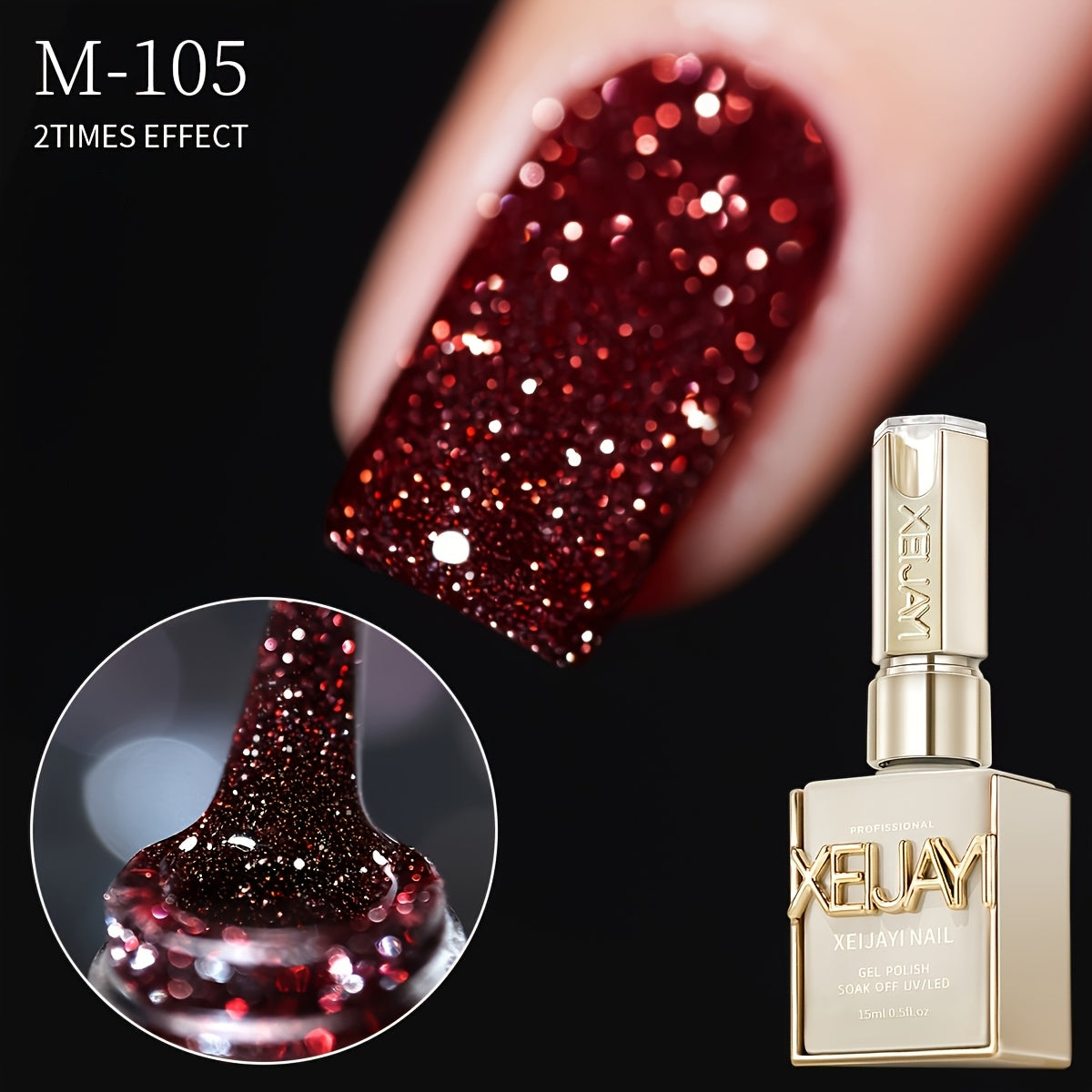 XEIJAYI 5 Colors 15ml New Popular Nail Gel Semi Permanent Nail Art Soaking LED Nail Salon DIY Nail Salon Gel, Best for Christmas