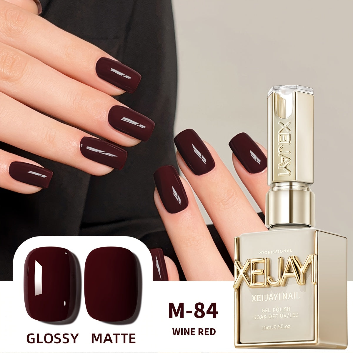 XEIJAYI Frame Bottle Ancola Red 6 Colors---New Gel Nail Polish in Ancola Red Shades, Ultra-Bright with High Saturation, Long-Lasting Shine That Is Gentle on Nails, an Essential for Home Salon Manicures And a Perfect Christmas