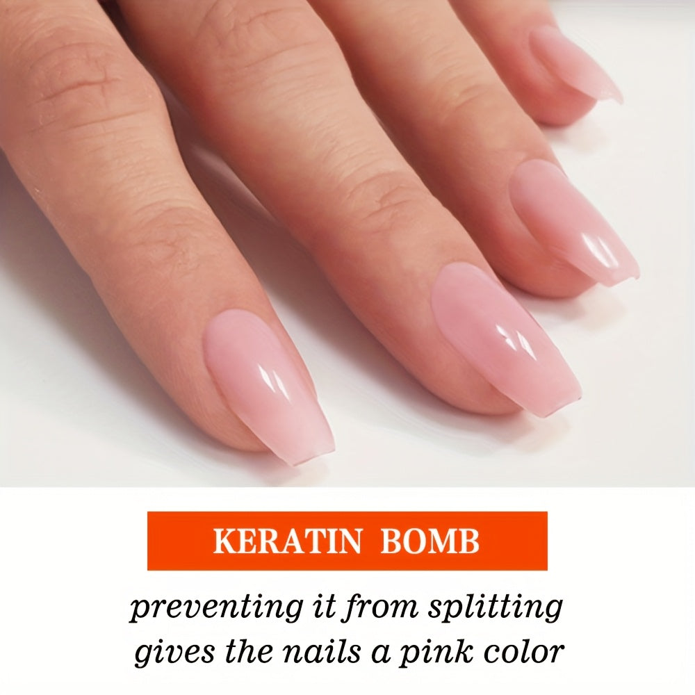 Pink Nail Polish Keratin Booster, Creates Naturally Healthy Pink Nails, Quick-Drying And Long-Lasting, Provides Shine And Protects Nails.