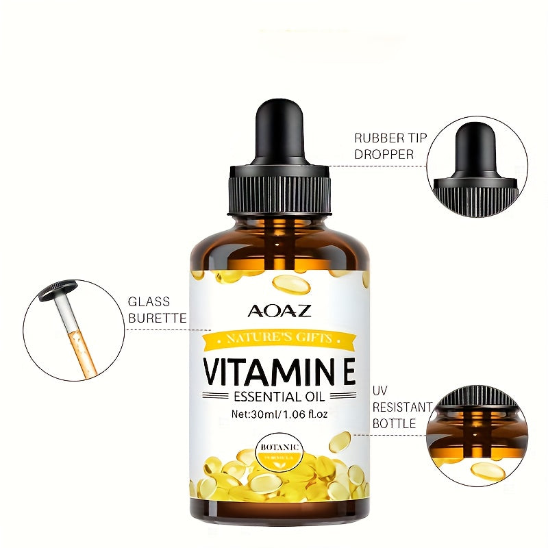 AOAZ Pure Vitamin E Essential Oil, 100ml - Hypoallergenic, Moisturizes & Smooths Skin, Hair, and Body, with Vitamins for Soft, Radiant Skin