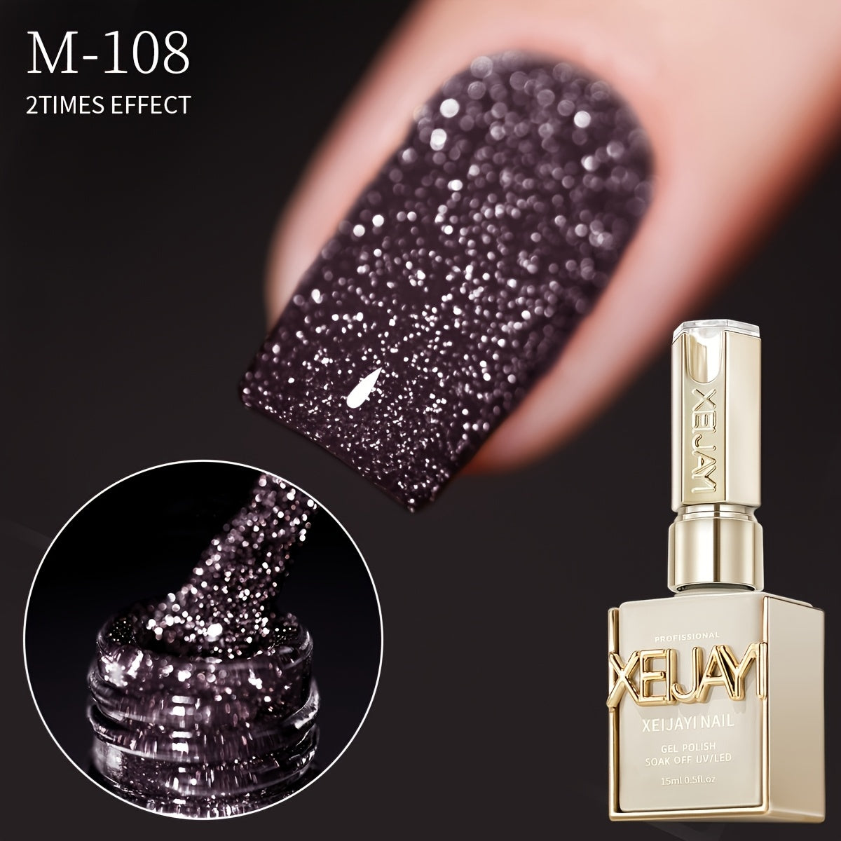 XEIJAYI 5 Colors 15ml New Popular Nail Gel Semi Permanent Nail Art Soaking LED Nail Salon DIY Nail Salon Gel, Best for Christmas
