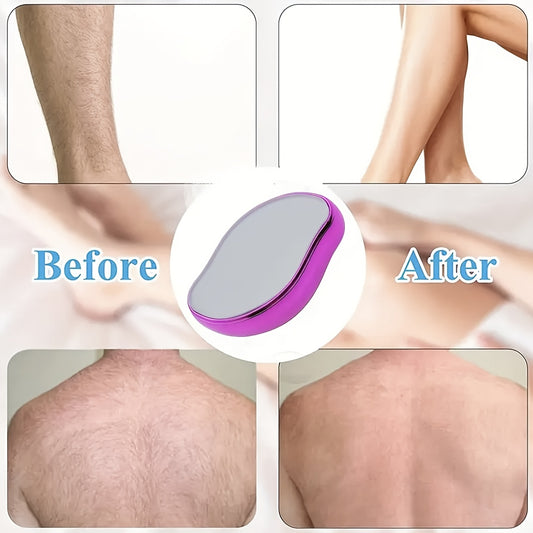 1 Unit of Crystal Hair Remover Suitable for Both Genders - a Painless Tool for Exfoliation, Reusable And Waterproof, Available in Blue, Pink, Golden Beige, And Purple, Designed for Smooth Skin on The Back, Arms, And Legs.