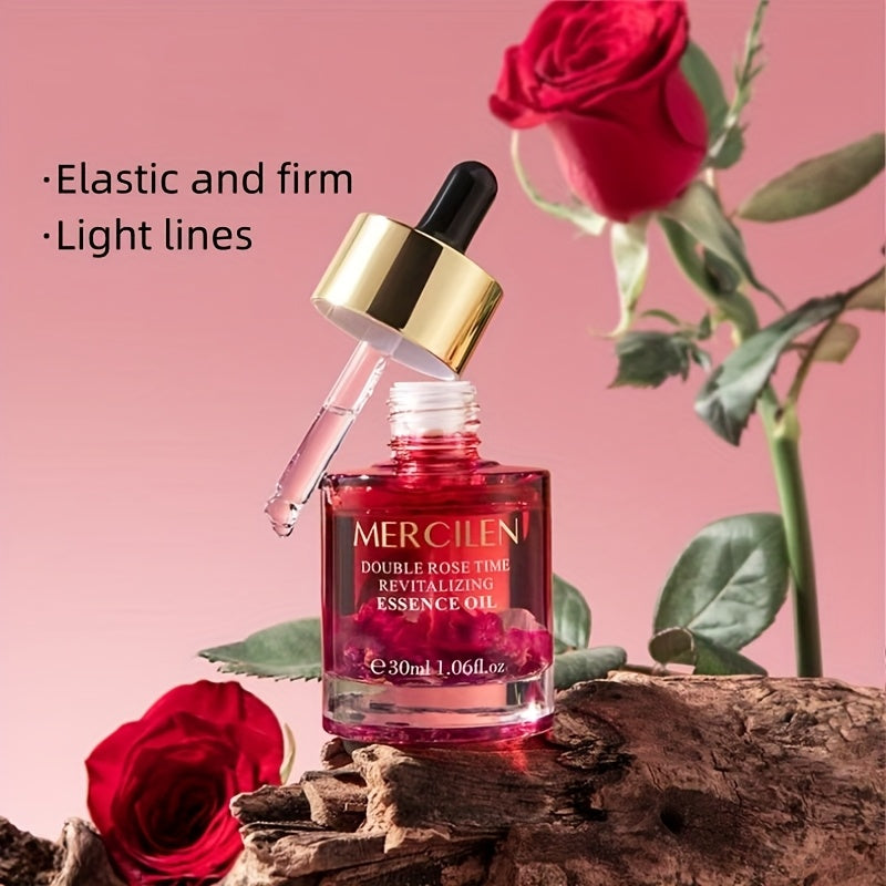 MERCILEN Rose Essential Oil, Hypoallergenic Plant-Based Squalane, Natural Moisturizing for All Skins, Unisex Adult Light Beige Care