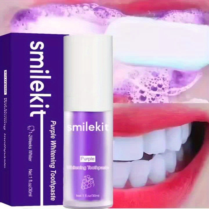 SMILEKIT Purple Whitening Toothpaste, Grape Flavor, Deep Clean Formula for Fresh Breath, 1-Pack Paste