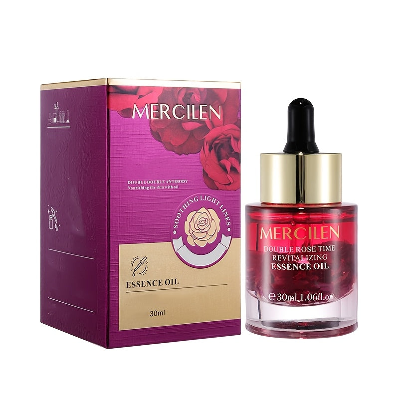 MERCILEN Rose Essential Oil, Hypoallergenic Plant-Based Squalane, Natural Moisturizing for All Skins, Unisex Adult Light Beige Care
