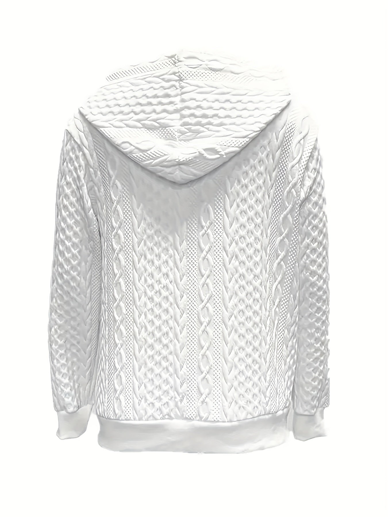 Stylish and Elegant 2025 Autumn/Winter New Arrival Solid Color Casual Jacket, Light Beige-Friendly Fabric Open Front Hooded Coat with Zipper Drawstring Long Sleeve Women's Pullover