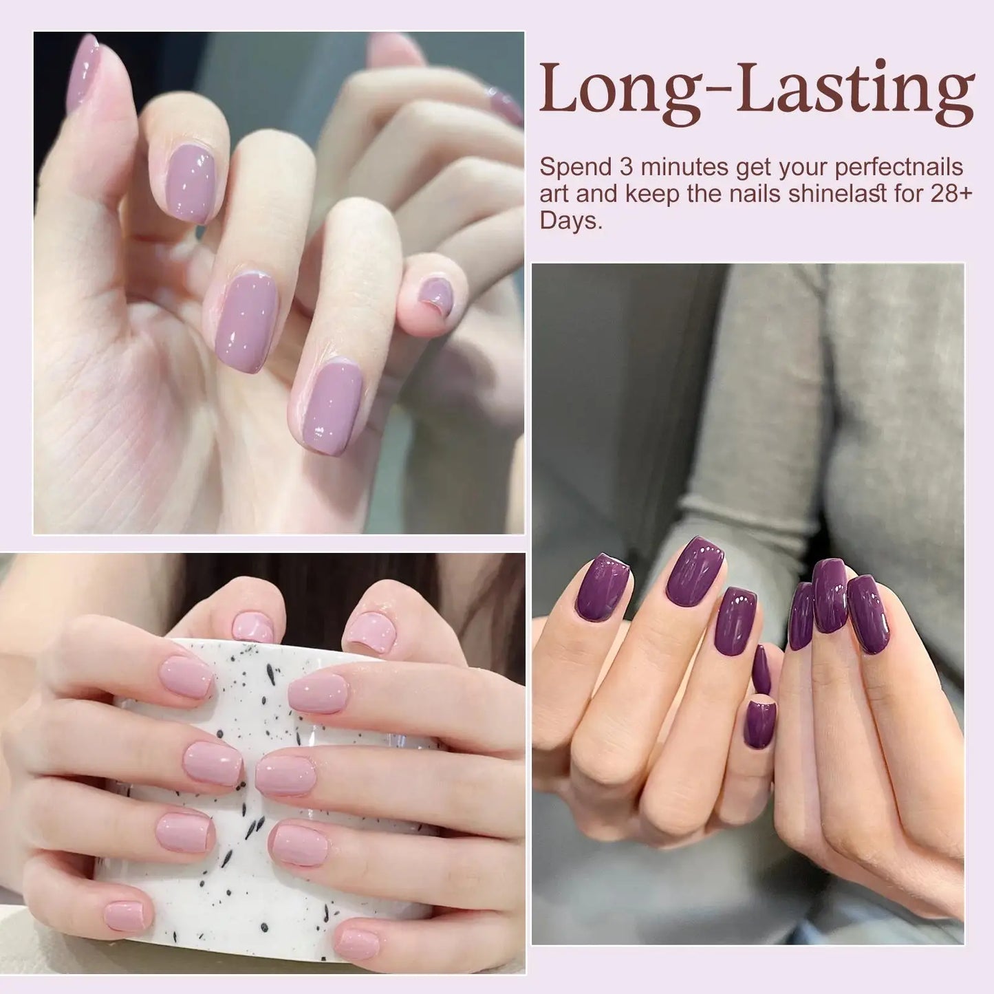 Gel Nail Polish Set 6 Colors, Glitter Golden, Silvery, Macaron, Red, Gel Set, Soak Off UV/LED, for Salon Manicure and Home DIY