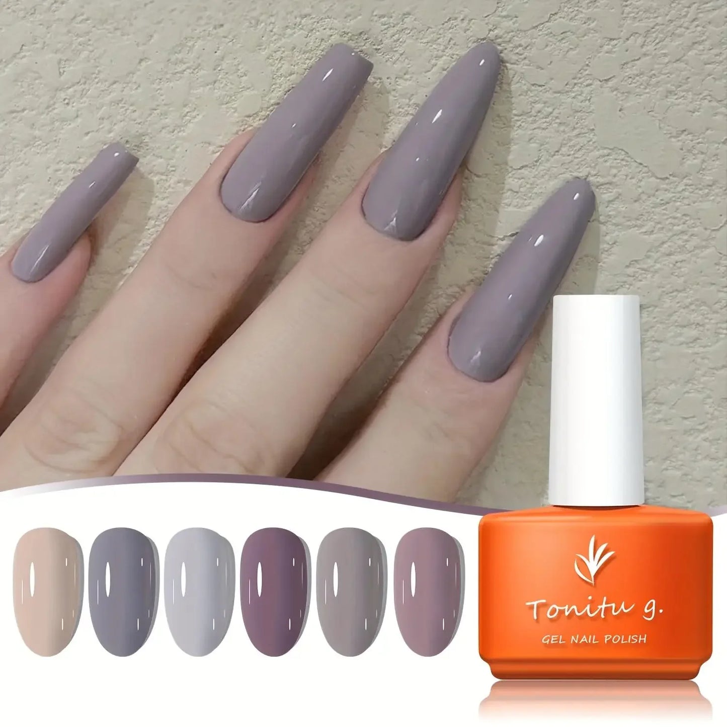 Gel Nail Polish Set 6 Colors, Glitter Golden, Silvery, Macaron, Red, Gel Set, Soak Off UV/LED, for Salon Manicure and Home DIY