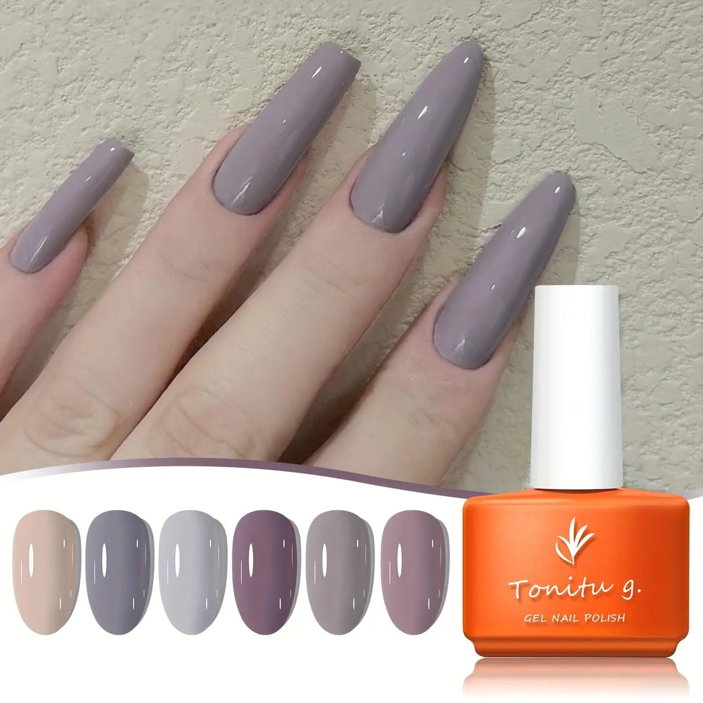 Gel Nail Polish Set 6 Colors, Glitter Golden, Silvery, Macaron, Red, Gel Set, Soak Off UV/LED, for Salon Manicure and Home DIY