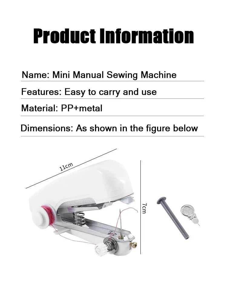 Portable Mini Cordless Stitch Machines Manual Sewing Machine Useful for DIY Household Clothes Leather Handheld Tools Accessories