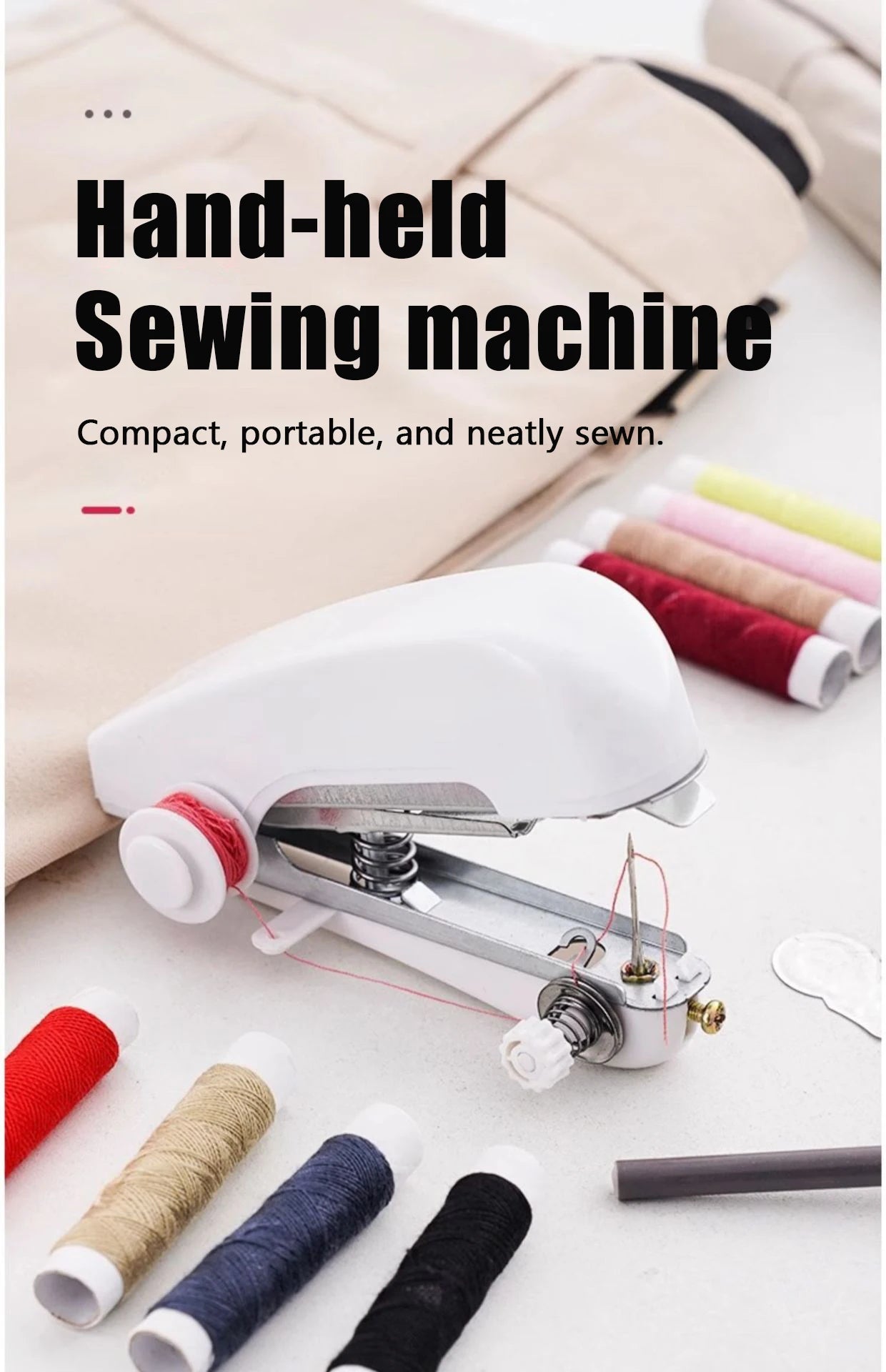 Portable Mini Cordless Stitch Machines Manual Sewing Machine Useful for DIY Household Clothes Leather Handheld Tools Accessories