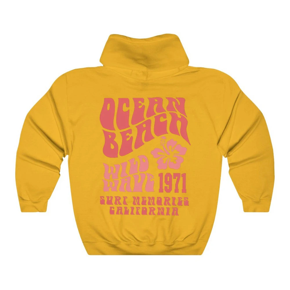 Ocean Beach Hoodie Aesthetic Hoodie Tumblr Sweatshirt CA Surf Tee Trendy Oversized Hoodie Coconut Hoodie Unisex Aesthetic Tops