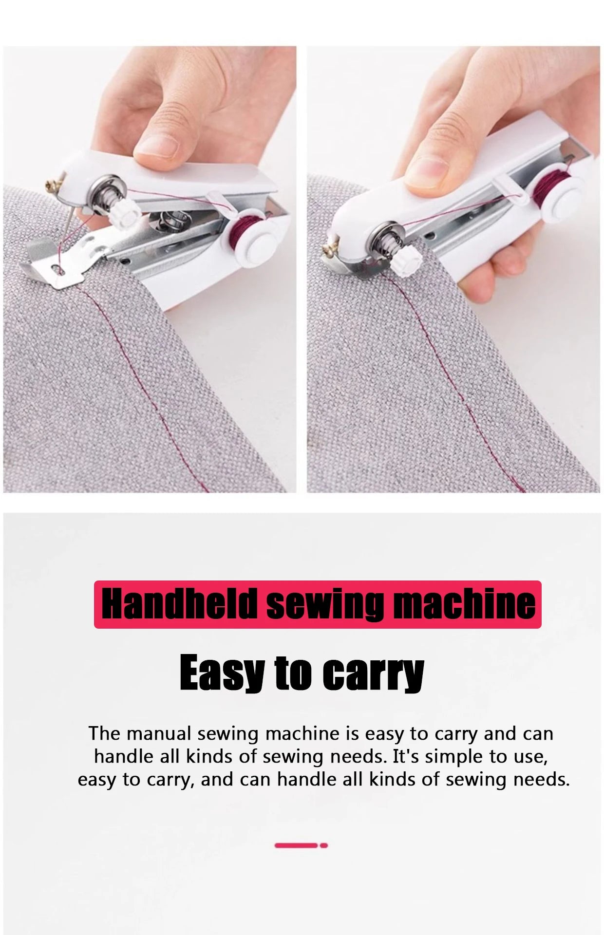 Portable Mini Cordless Stitch Machines Manual Sewing Machine Useful for DIY Household Clothes Leather Handheld Tools Accessories