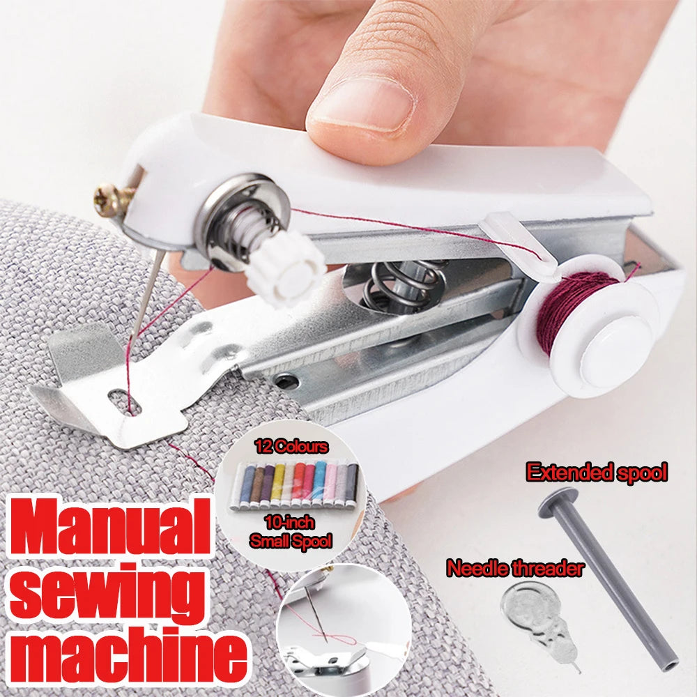 Portable Mini Cordless Stitch Machines Manual Sewing Machine Useful for DIY Household Clothes Leather Handheld Tools Accessories