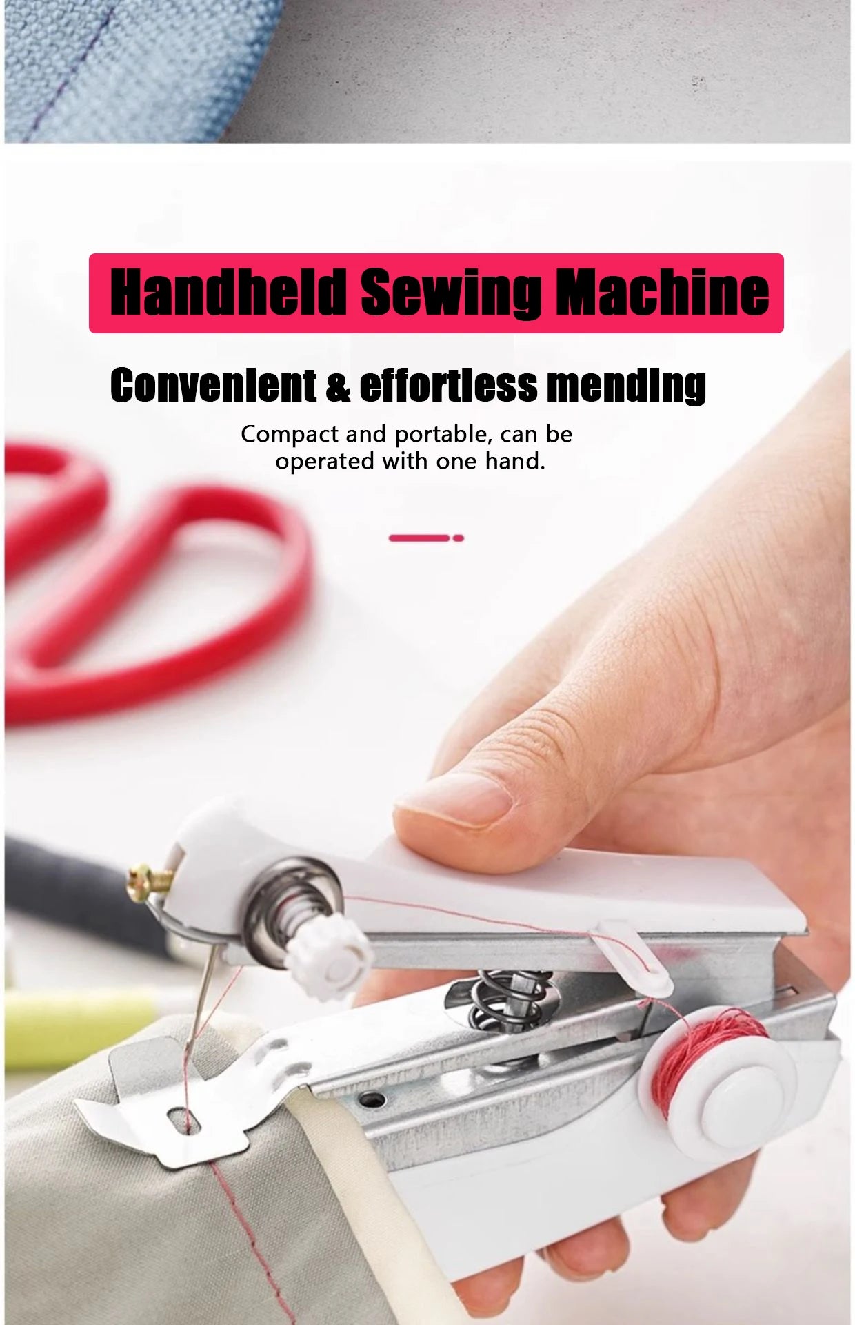 Portable Mini Cordless Stitch Machines Manual Sewing Machine Useful for DIY Household Clothes Leather Handheld Tools Accessories