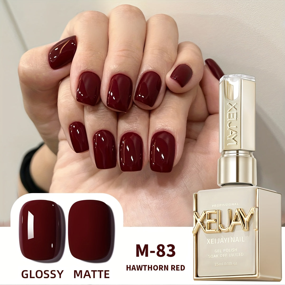 XEIJAYI Frame Bottle Ancola Red 6 Colors---New Gel Nail Polish in Ancola Red Shades, Ultra-Bright with High Saturation, Long-Lasting Shine That Is Gentle on Nails, an Essential for Home Salon Manicures And a Perfect Christmas