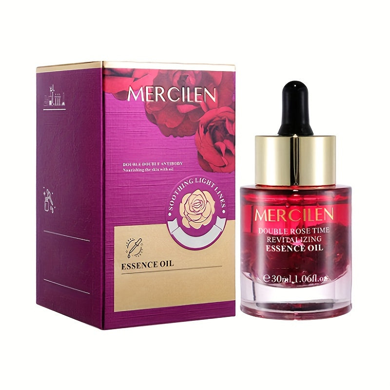 MERCILEN Rose Essential Oil, Hypoallergenic Plant-Based Squalane, Natural Moisturizing for All Skins, Unisex Adult Light Beige Care