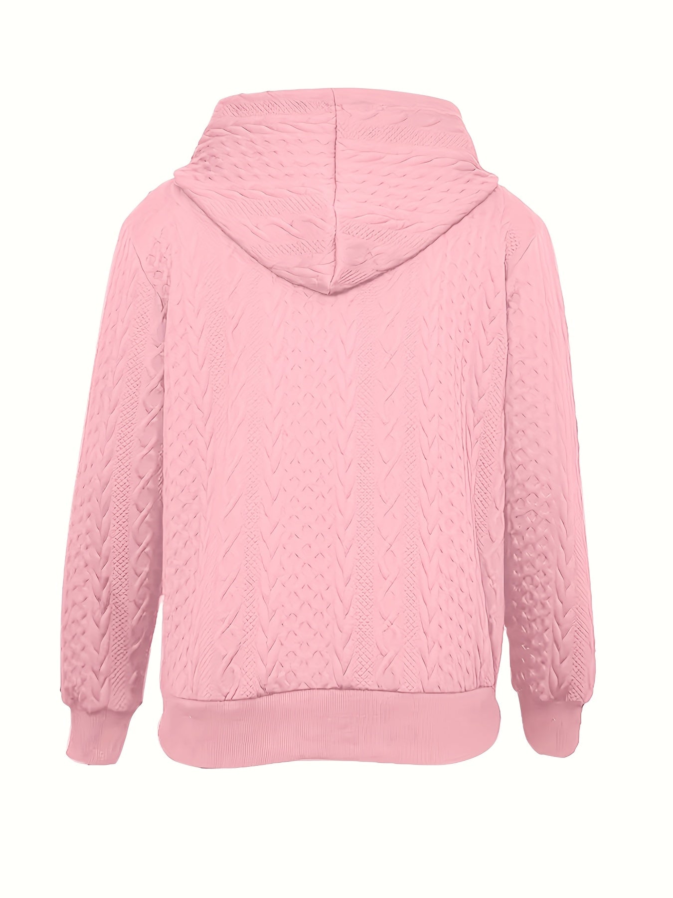 Stylish and Elegant 2025 Autumn/Winter New Arrival Solid Color Casual Jacket, Light Beige-Friendly Fabric Open Front Hooded Coat with Zipper Drawstring Long Sleeve Women's Pullover