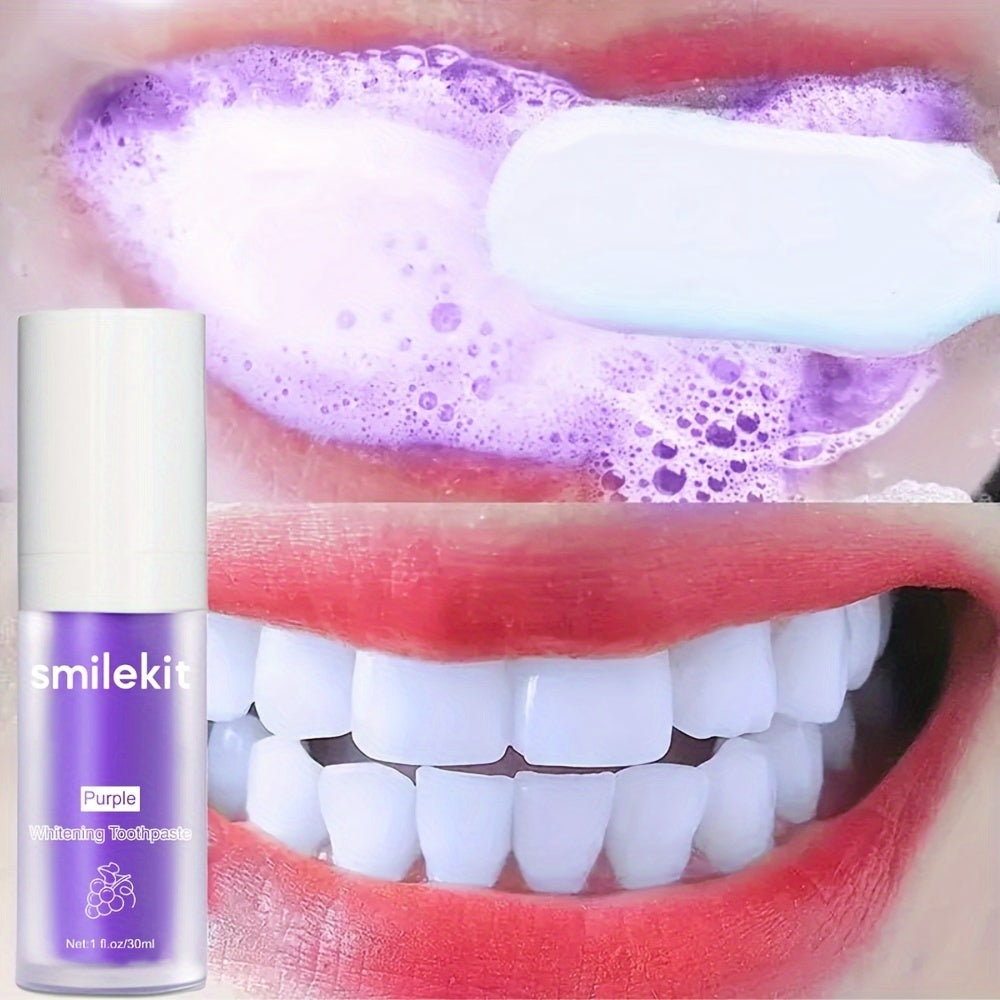 SMILEKIT Purple Whitening Toothpaste, Grape Flavor, Deep Clean Formula for Fresh Breath, 1-Pack Paste