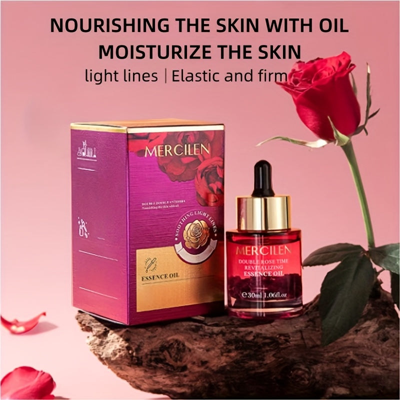 MERCILEN Rose Essential Oil, Hypoallergenic Plant-Based Squalane, Natural Moisturizing for All Skins, Unisex Adult Light Beige Care