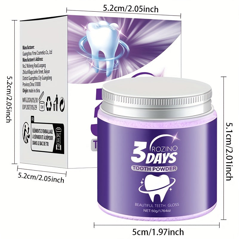 Purple Teeth Four-Piece Set, Toothpaste and Powder Whitening Pen, Brightens Teeth, Eliminates Bad Breath Stains and Odor, Daily Oral Cleaning for Fresh Breath, Cares for Gums, Boosts Confidence in Smile, Suitable for All Ages