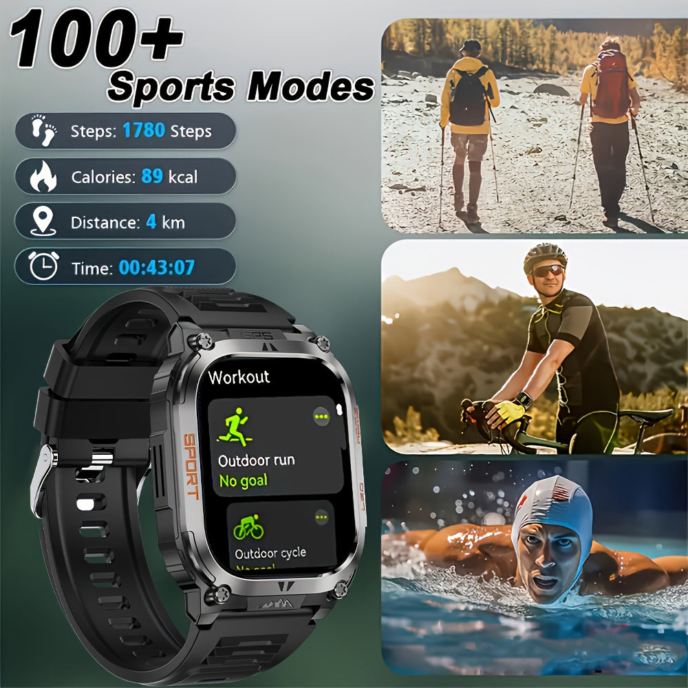 The 2025 new fashion smartwatch with built-in GPS features a 2.01-inch large screen, a 420mAh battery, supports AI voice commands, wireless calls and text reminders, over 100 sports modes, suitable for both women and men. It