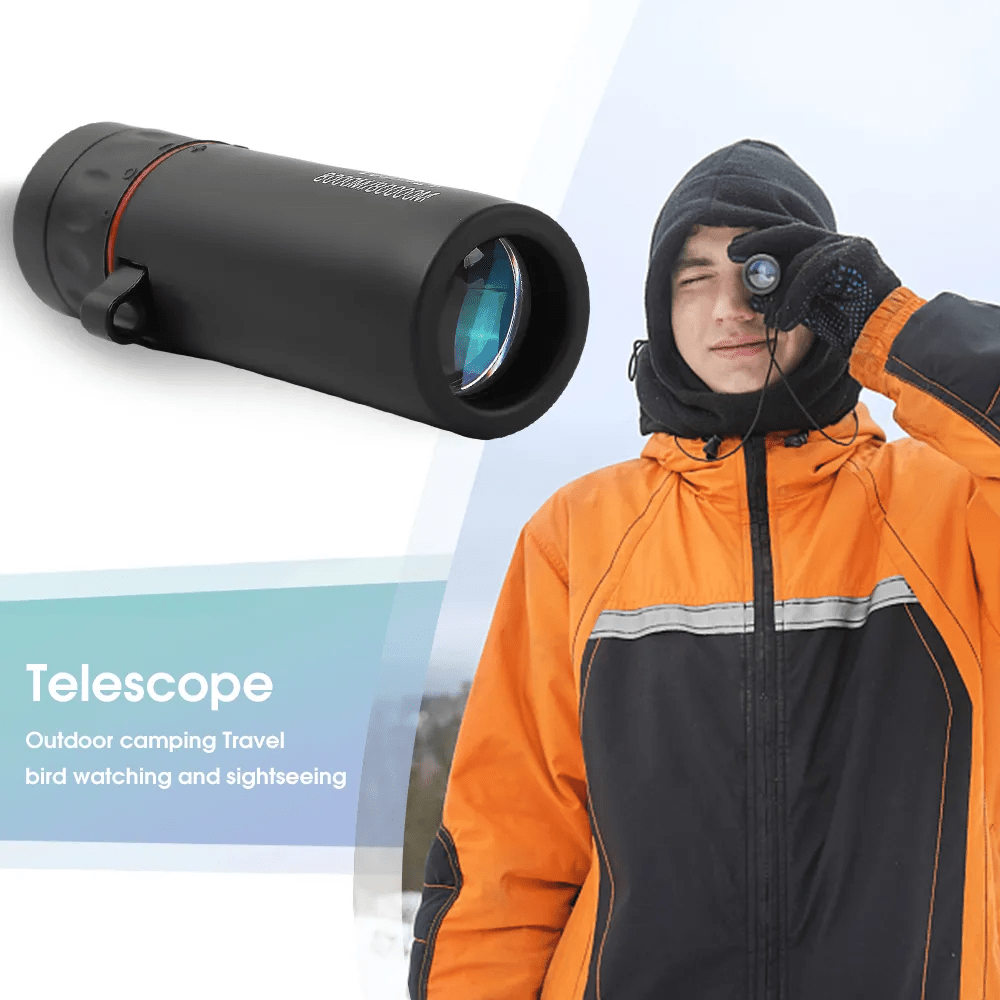 High-Definition Portable Telescope - 10X25 Magnification with Objective Lens, Lightweight Pocket Binoculars for Bird Watching, Hunting & Stargazing, Sport Travel Optics, Textured Grip, Telescope with Tall Extendable Tripod, O
