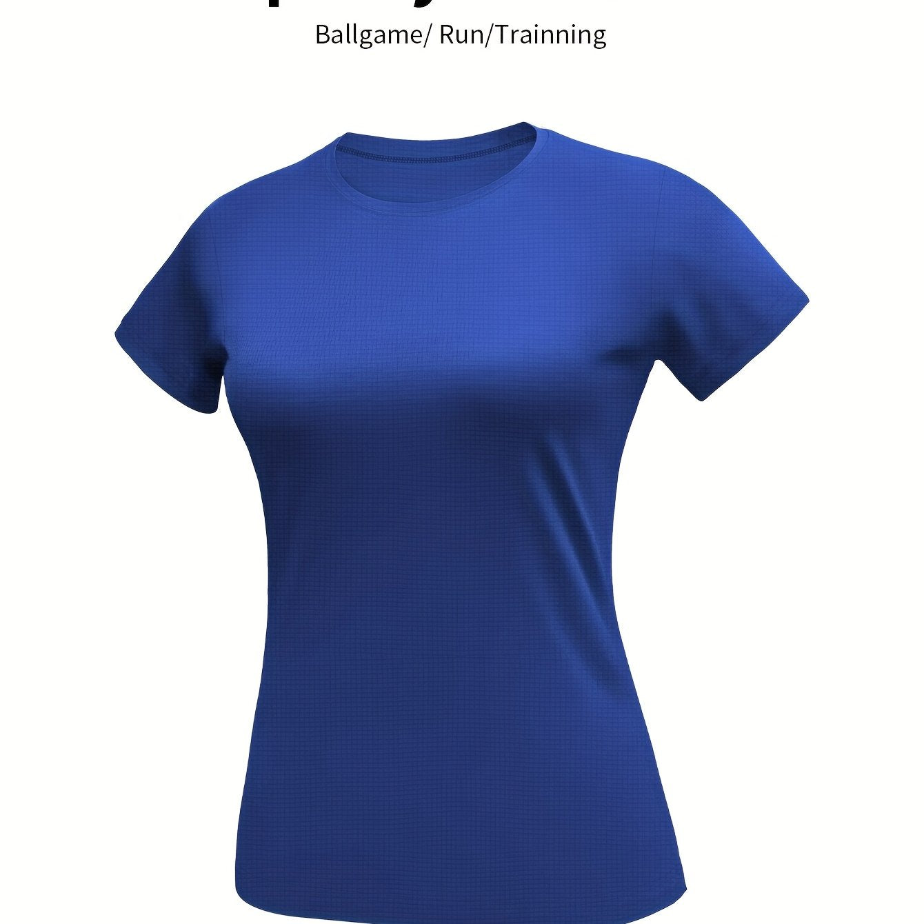 Women'S Yellow Short-Sleeve T-Shirt - Comfortable, Breathable Polyester, Round Neck, Ideal for Running, Training, and Gym Sessions, Summer Outdoor Sportswear, Training Apparel | Sporty Casualwear | Knit Construction