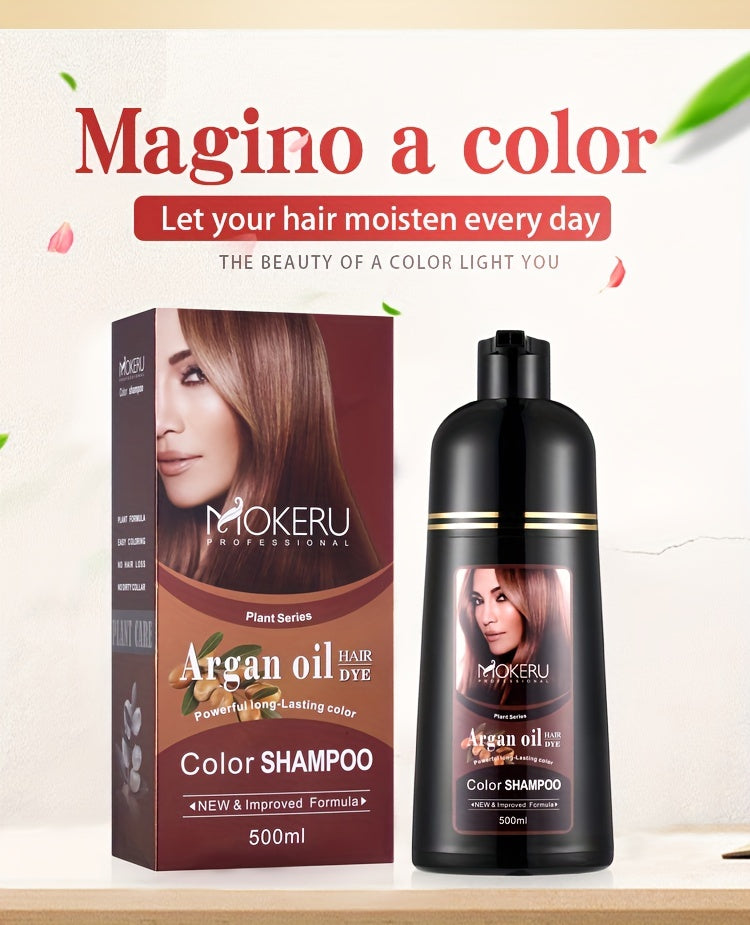3-in-1 Argan oil hair dye for gray hair coverage Easy to use at home for both men and women