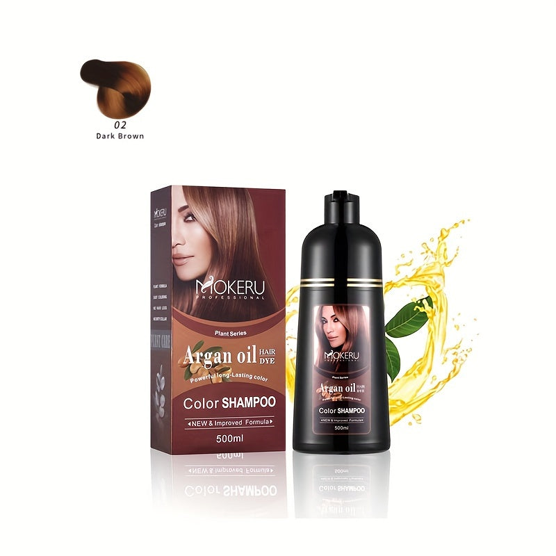 3-in-1 Argan oil hair dye for gray hair coverage Easy to use at home for both men and women