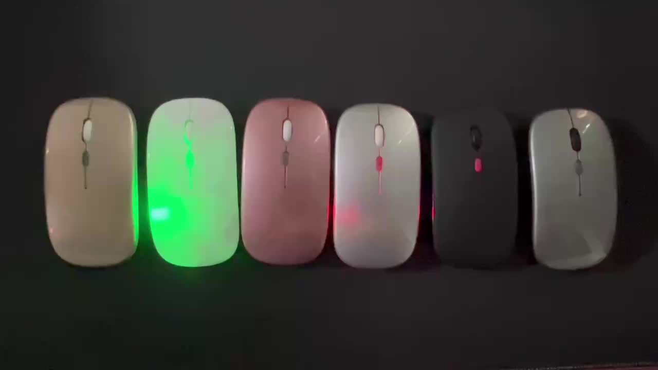 Rechargeable LED Backlit Wireless Mouse, Ultra-Thin 2.4G/5.2 Dual Mode Silent Portable USB Optical Gaming Mouse, Compatible with Laptop/Desktop/Tablet, Ambidextrous Design, 500mAh Battery, Type-C Charging, No Charger Included