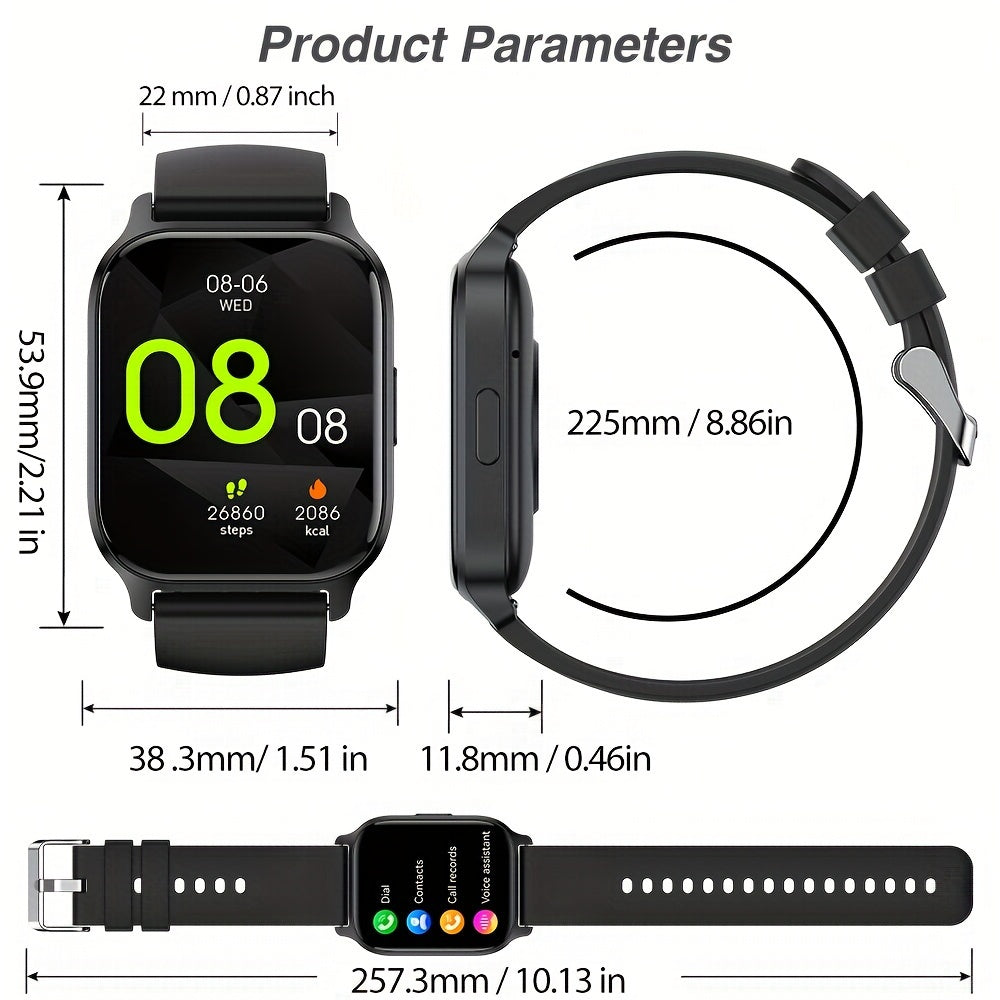 Synwoo Smart Watch, Modern Style, Wireless 5.2, IPS+TFT 4.7cm Screen, Realtek8763EWE Chip, Deployant Clasp, Magnetic Charging, Lithium Battery-Polymer 270mAh, Rechargeable Battery, with Full Touch Screen, Wireless Calling, Sl