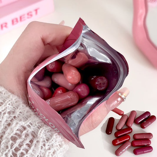 12-Color Capsule Lipstick Set - Long-Lasting Matte Finish, Non-Fading, Plant-Based Squalane, Ideal for Daily Use & Gifting, Includes 12 Vibrant Shades (Red, Orange, Yellow, Green, Blue, Purple, Pink, Black, White, Brown, Beig