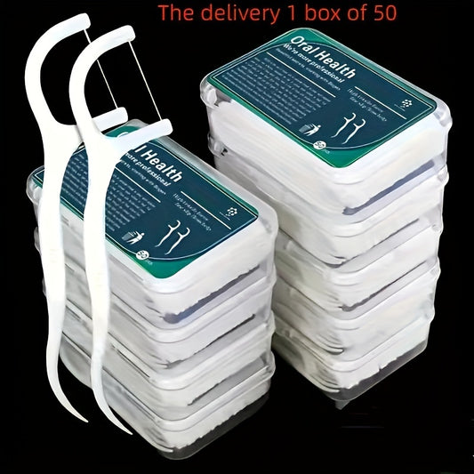 50pcs Dental Floss, Deep Cleaning Dental Floss For Proper Oral Care, Portable Disposable Dental Floss Picks For Travel Daily Life travel must have