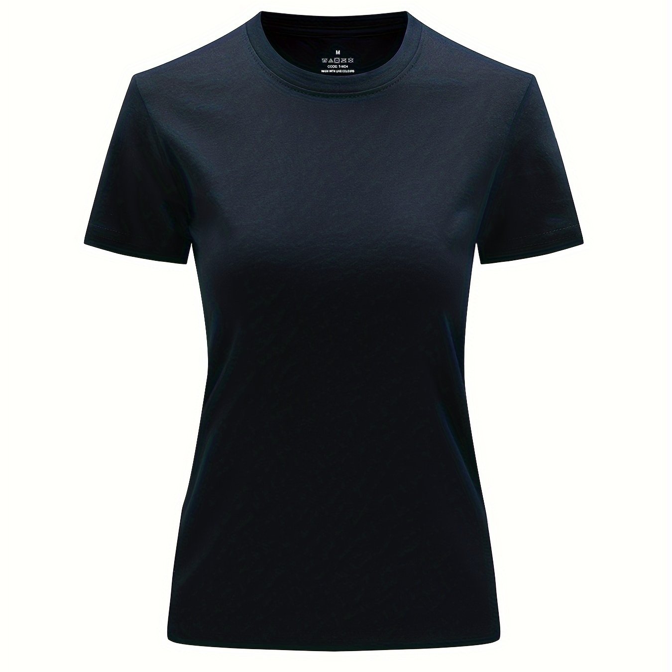 Solid Crew Neck T-Shirt, Casual Short Sleeve Top For Spring & Summer, Women'S Clothing