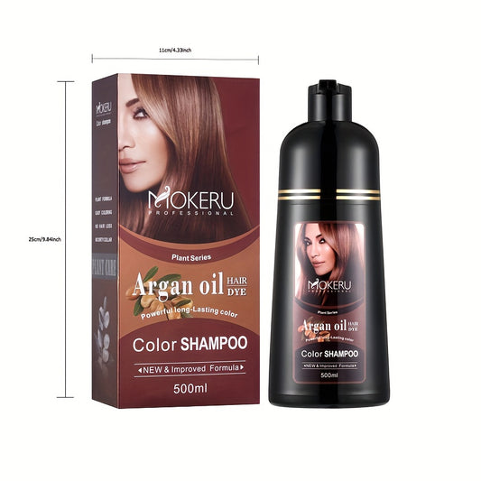 3-in-1 Argan oil hair dye for gray hair coverage Easy to use at home for both men and women
