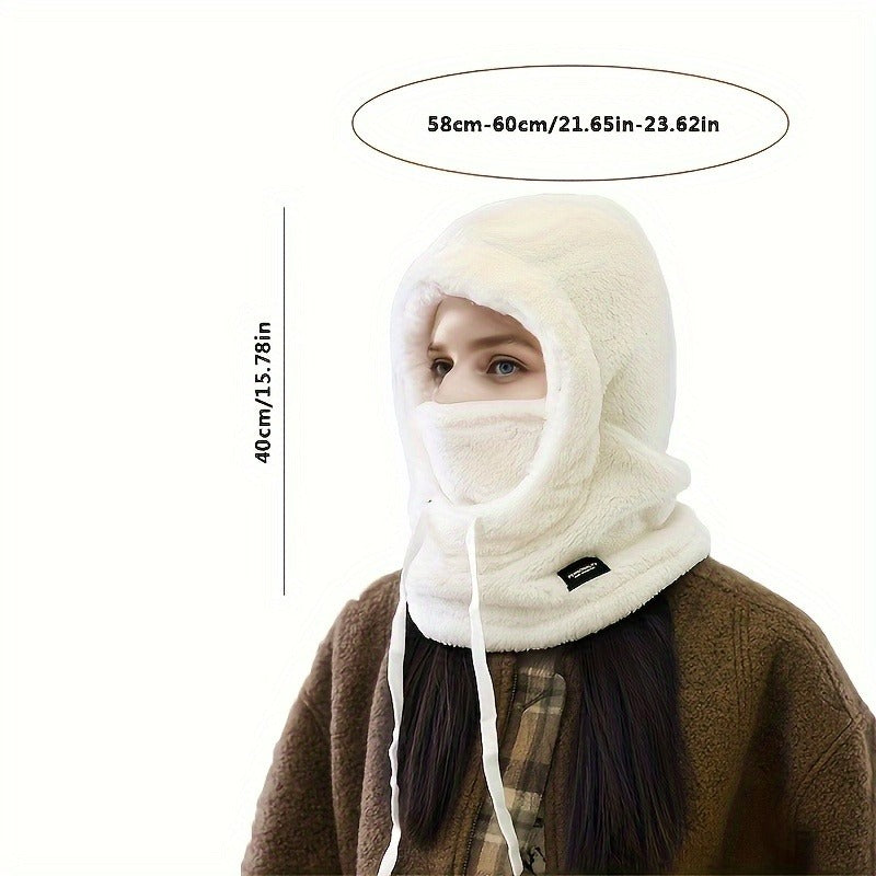 Three-in-One Upgraded Thickened Winter Plush Balaclava with Hood - Elastic Drawstring Closure, Lightweight and Warm for Cycling, Skiing, Outdoor Sports, 4 Colors Available, Mother'S Day, Independence Day Scene Festival, Fathe