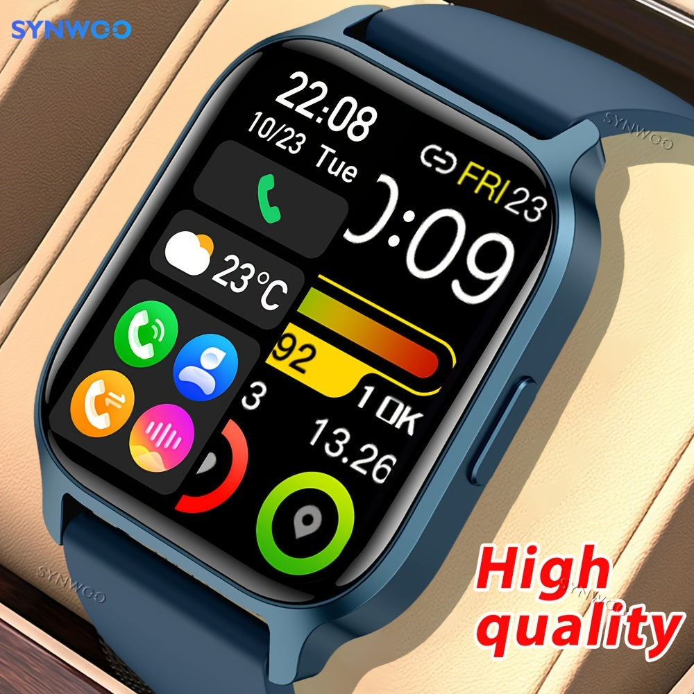 Synwoo Smart Watch, Modern Style, Wireless 5.2, IPS+TFT 4.7cm Screen, Realtek8763EWE Chip, Deployant Clasp, Magnetic Charging, Lithium Battery-Polymer 270mAh, Rechargeable Battery, with Full Touch Screen, Wireless Calling, Sl