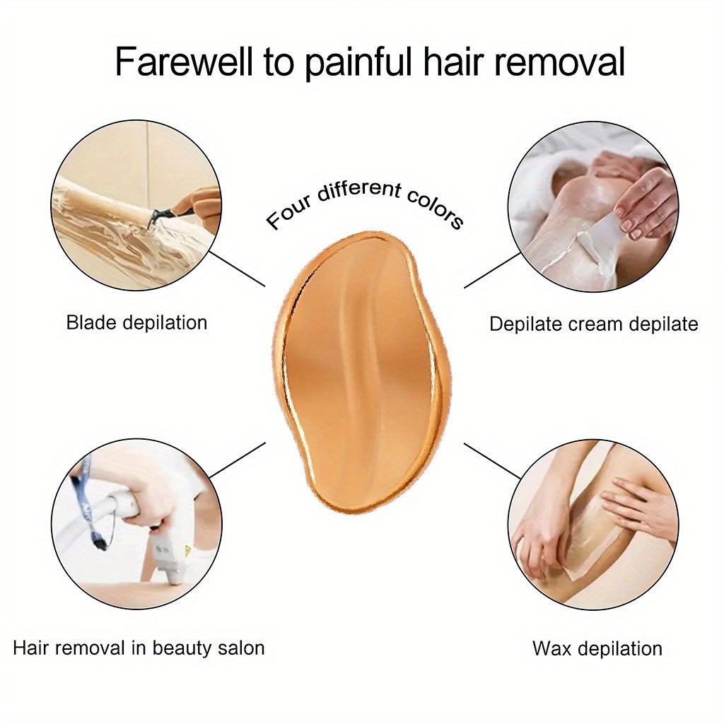 1 Unit of Crystal Hair Remover Suitable for Both Genders - a Painless Tool for Exfoliation, Reusable And Waterproof, Available in Blue, Pink, Golden Beige, And Purple, Designed for Smooth Skin on The Back, Arms, And Legs.