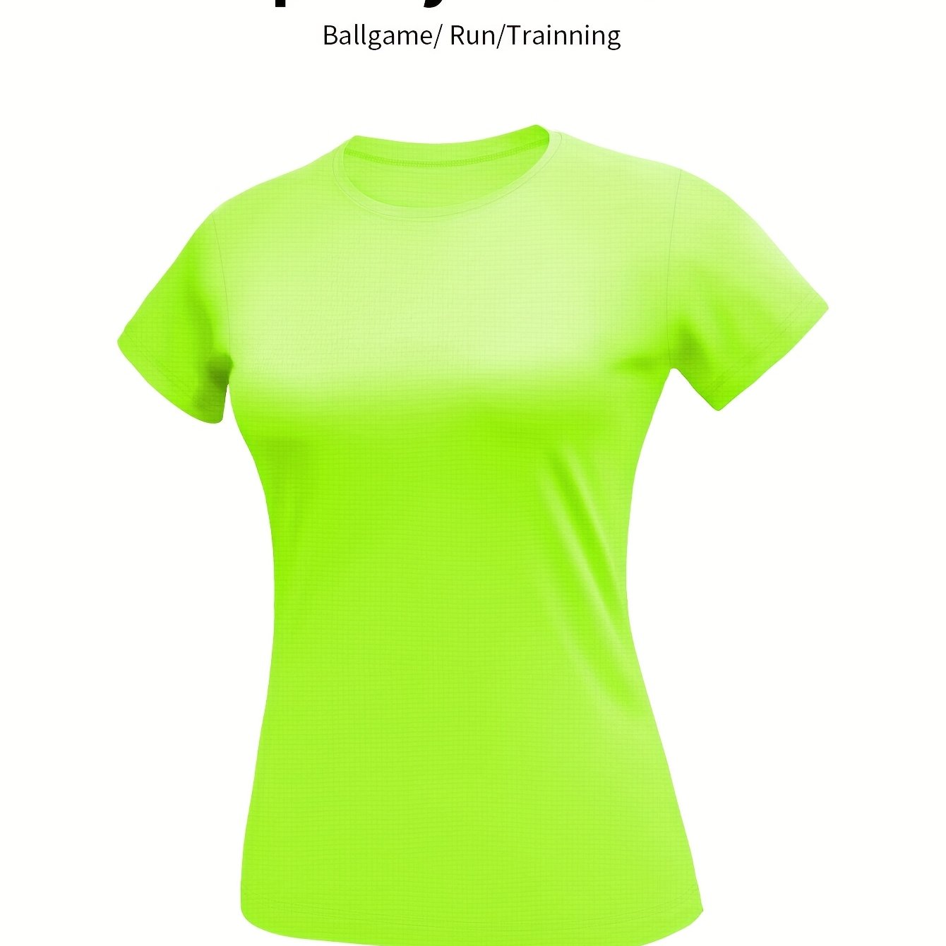 Women'S Yellow Short-Sleeve T-Shirt - Comfortable, Breathable Polyester, Round Neck, Ideal for Running, Training, and Gym Sessions, Summer Outdoor Sportswear, Training Apparel | Sporty Casualwear | Knit Construction