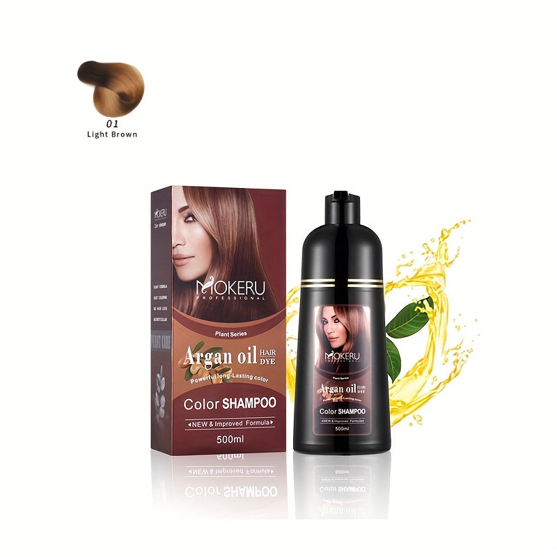 3-in-1 Argan oil hair dye for gray hair coverage Easy to use at home for both men and women