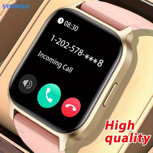 Synwoo Smart Watch, Modern Style, Wireless 5.2, IPS+TFT 4.7cm Screen, Realtek8763EWE Chip, Deployant Clasp, Magnetic Charging, Lithium Battery-Polymer 270mAh, Rechargeable Battery, with Full Touch Screen, Wireless Calling, Sl
